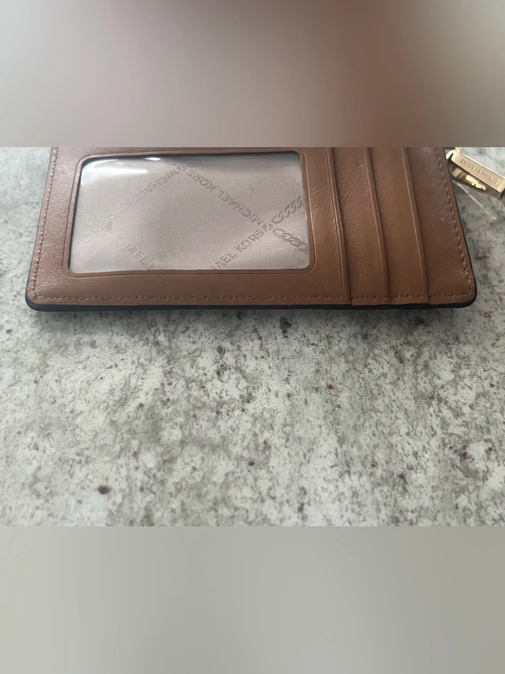 Michael Kors Metallic Silver Signature Wristlet Card Holder